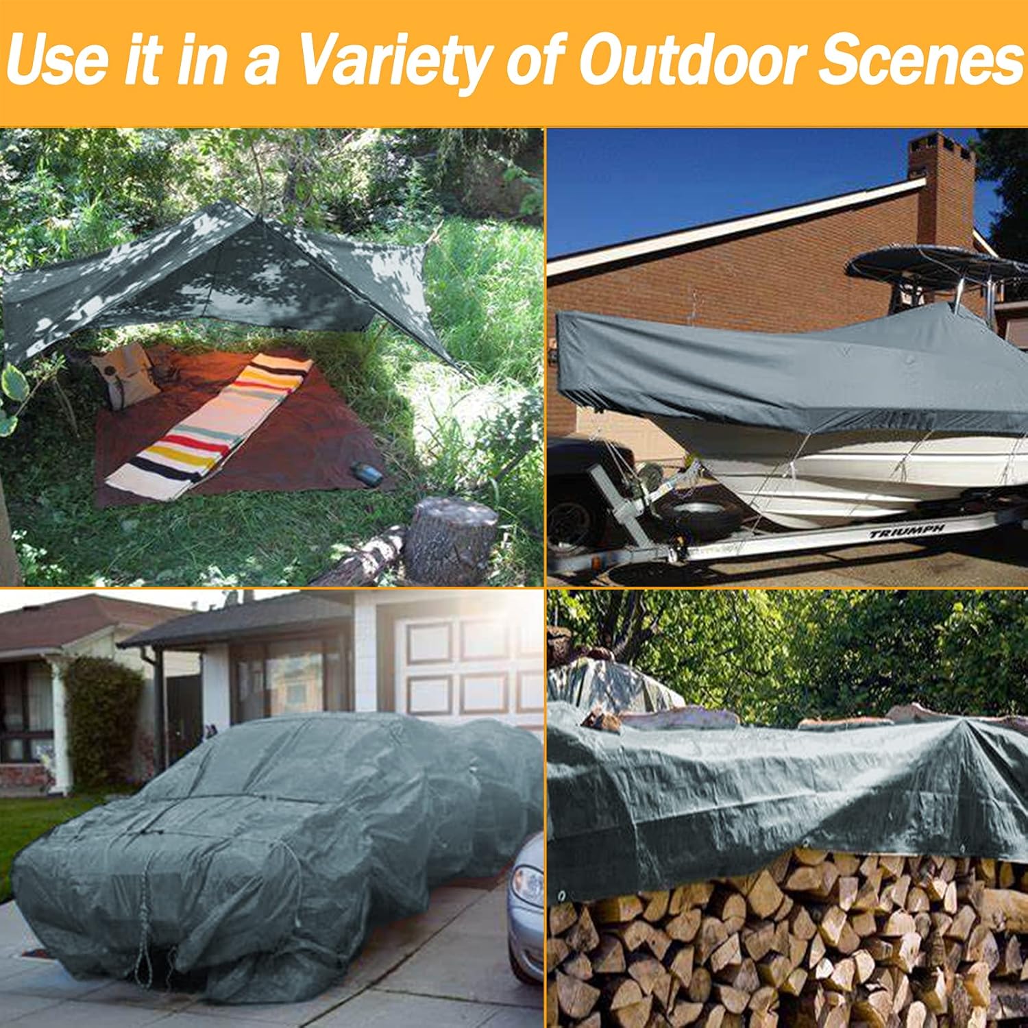 18x24 Heavy Duty Waterproof Polyethylene Tarp Pack of 2 I64655