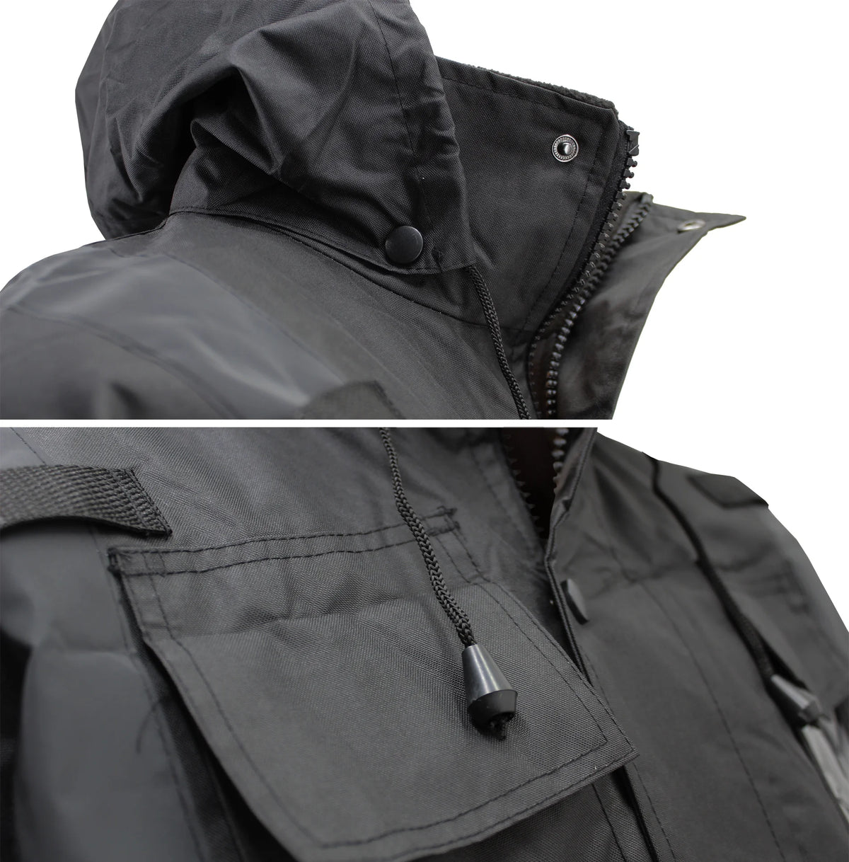 Mens Black High Visibility Water Resistant Reflective Work Jacket Z45383