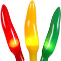 35 Light Chilli Pepper Mini Light Set, Red/Green/Yellow, Green Wire, 11' Long C624