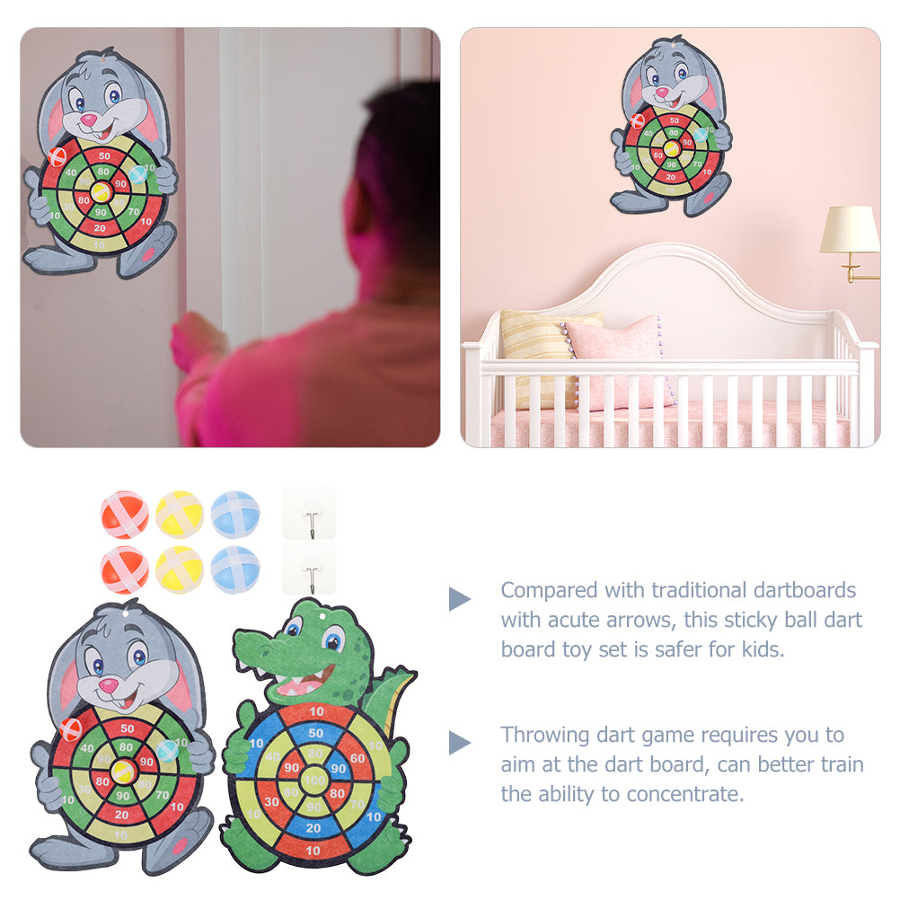 2 Sets Children's Sticky Ball Dart Board Toys Hook up Game G650300