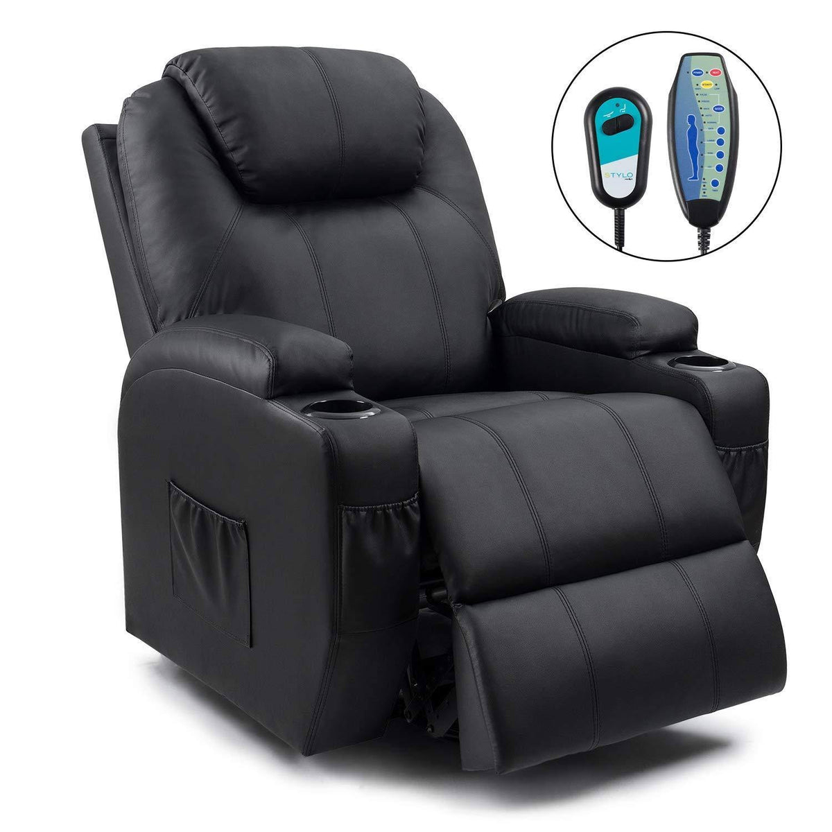Black Power Lift Recliner with Massage and HEAT Y632