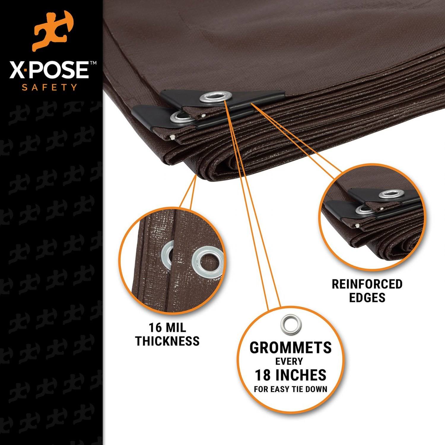 16 x 20 Super Heavy Duty 16 Mil Brown Poly Tarp Cover D203484