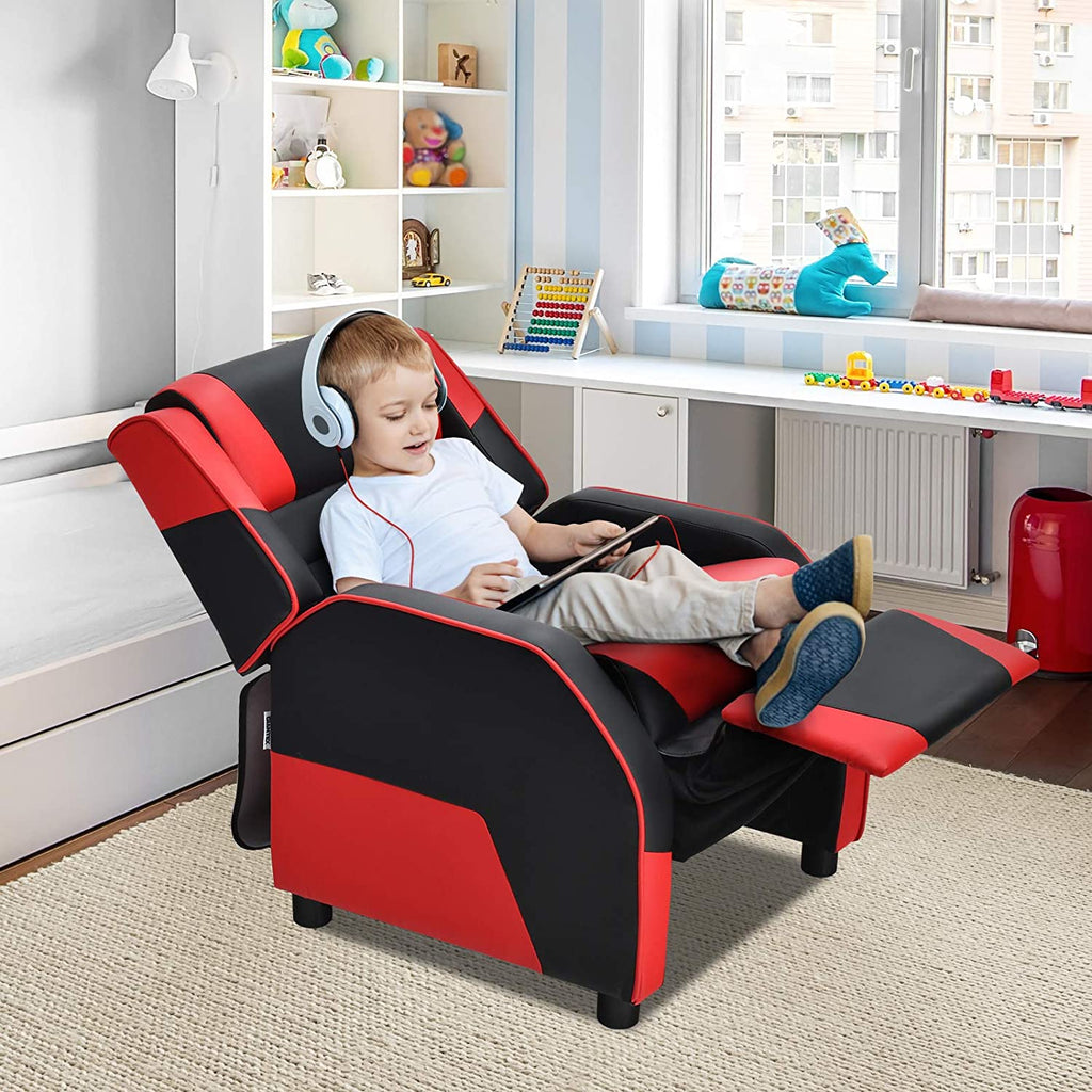 Red Ergonomic Leather Recliner Chair for Children L54729