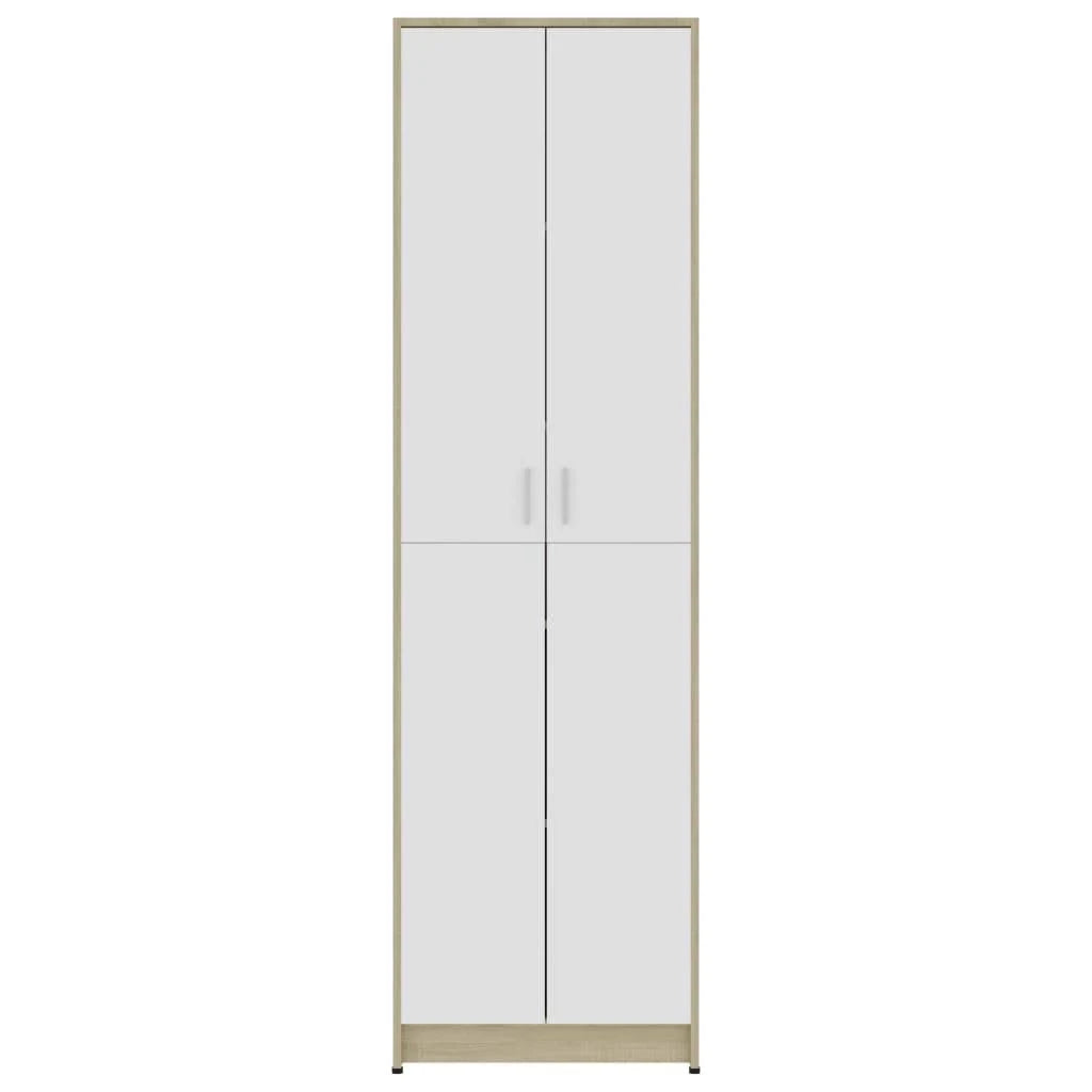 White and Sonoma Oak Hallway Wardrobe Chipboard O760066