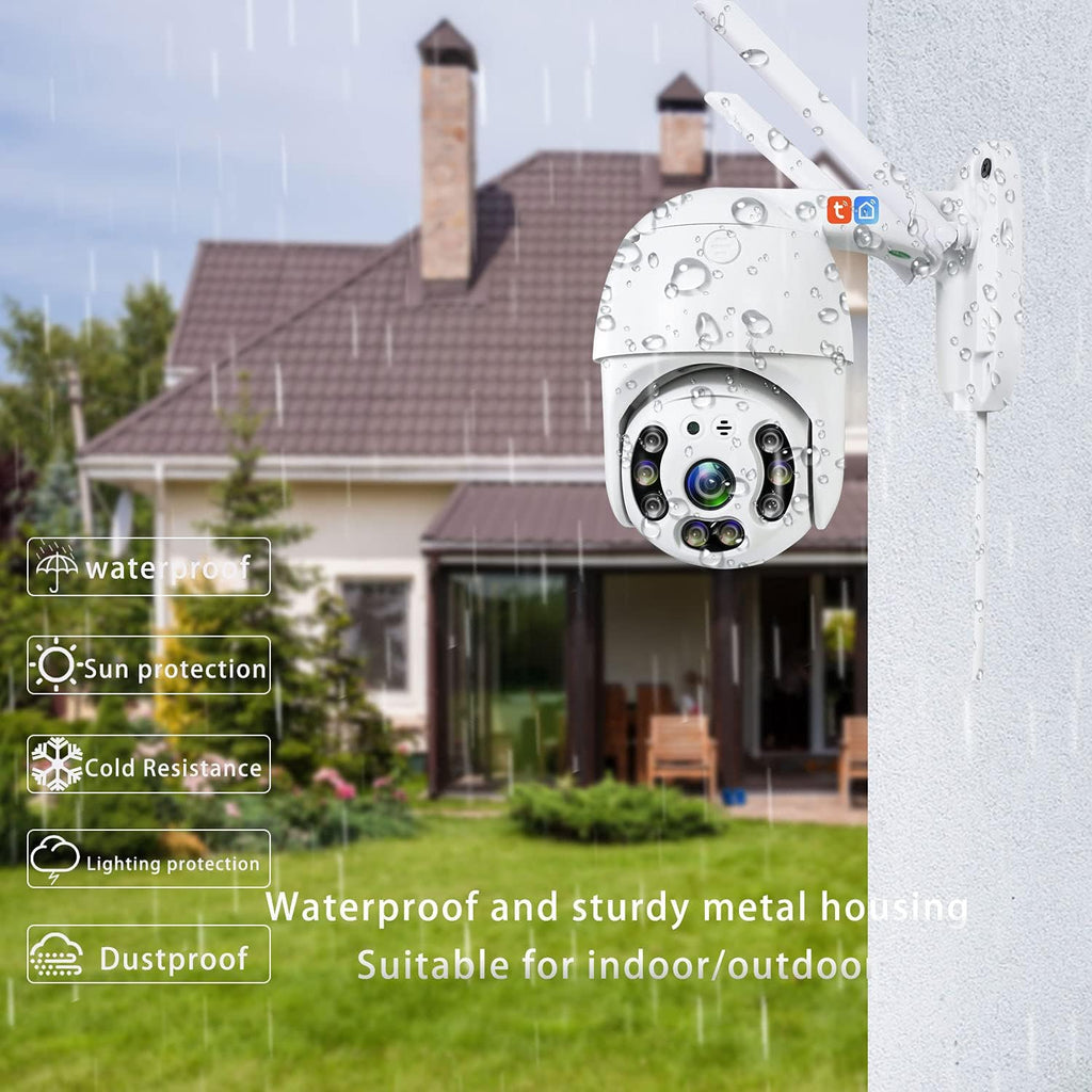 3MP 2K PTZ Outdoor Security Camera with Auto Tracking, Color Night Vision, IP66 Waterproof F640
