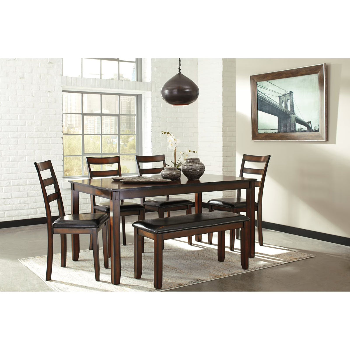 6 Piece Engineered Wood Dining Set in Brown C895