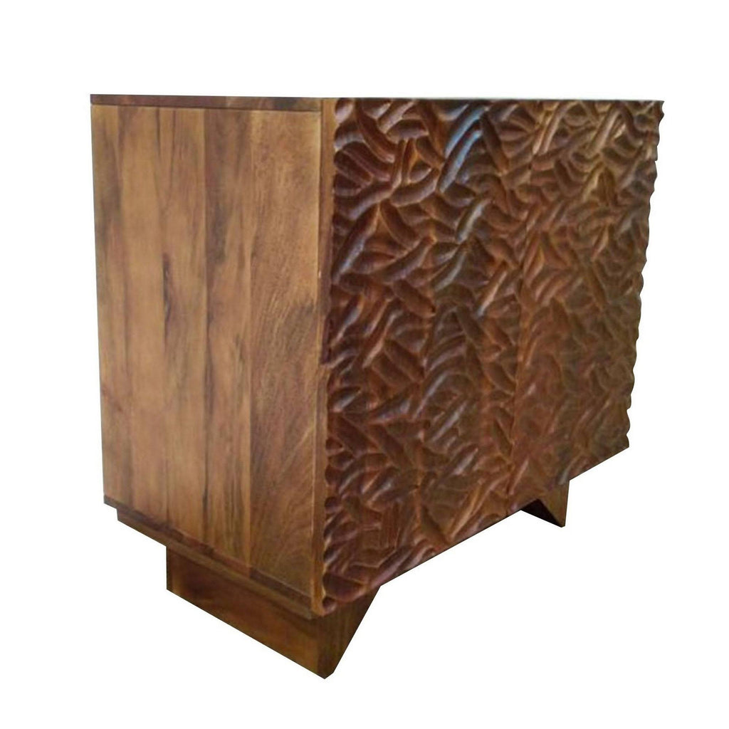 Walnut 2 Door Wooden Cabinet O840972