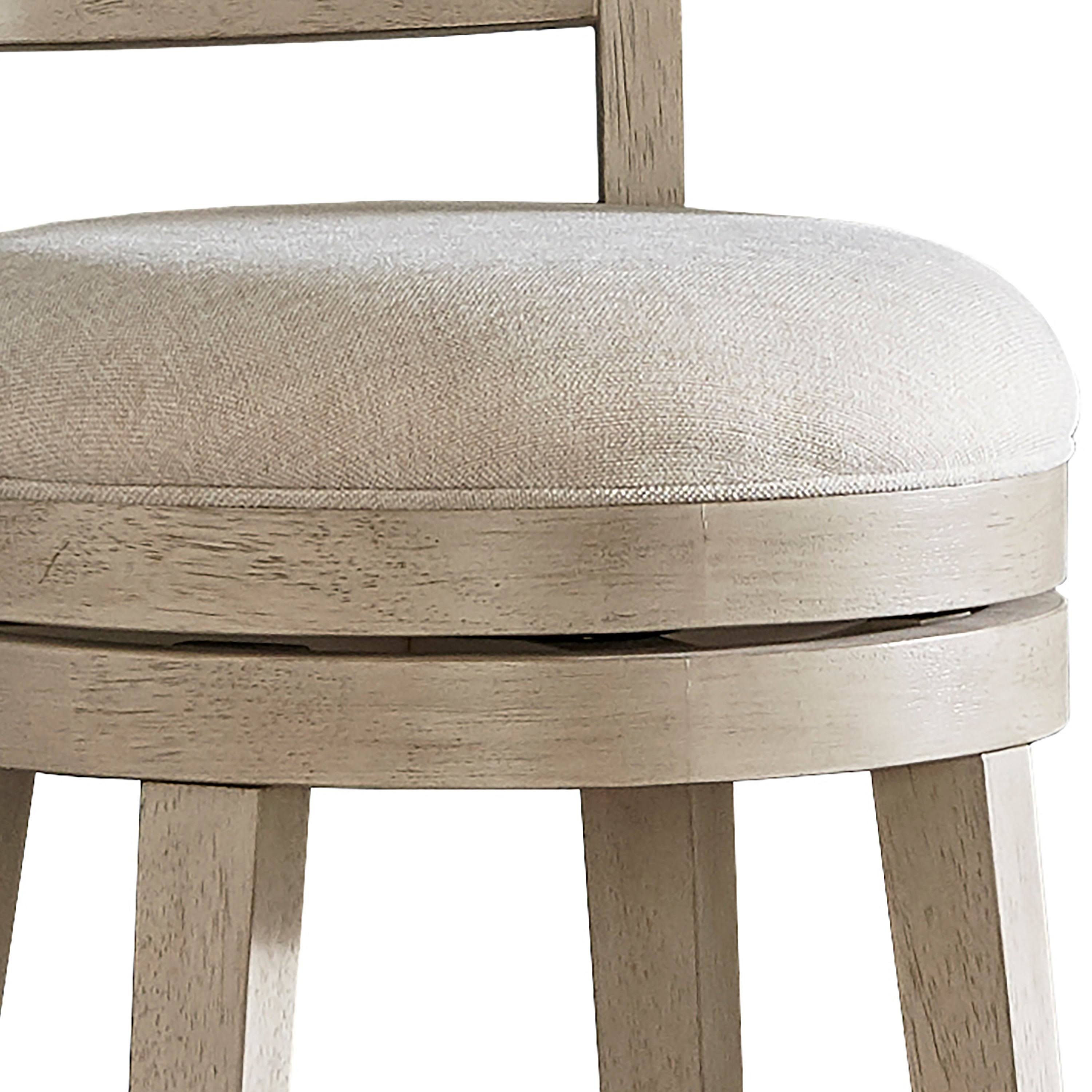 Wood Bar Height Swivel Stool, Sandy Gray T4376