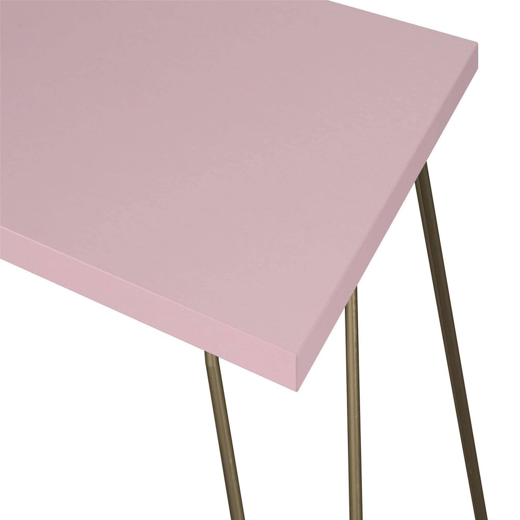 Retro Computer Desk Pink/Gold W644467