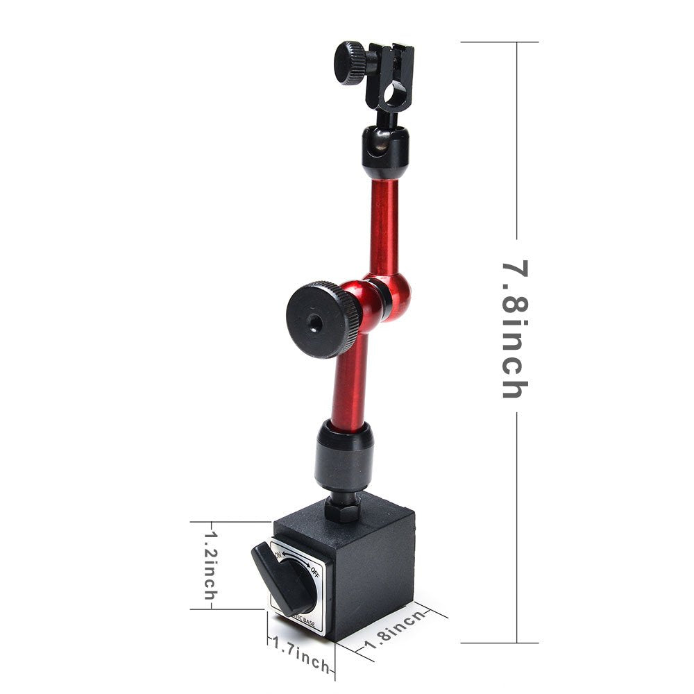 Red Adjustable Magnetic Base Holder for Digital Dial Indicator Pack of 2 Q62959