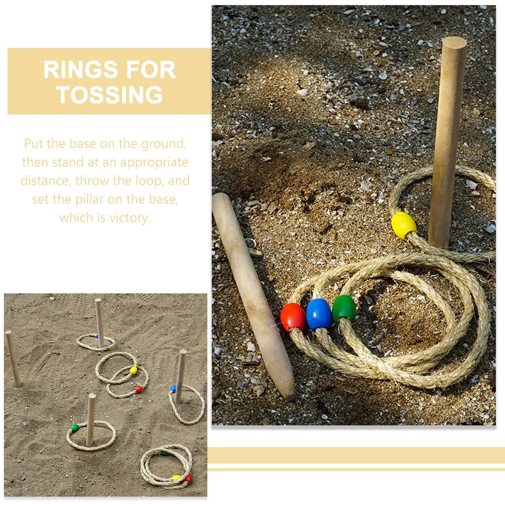 6-piece Solid Wood Ring Toss Toy Set S37818
