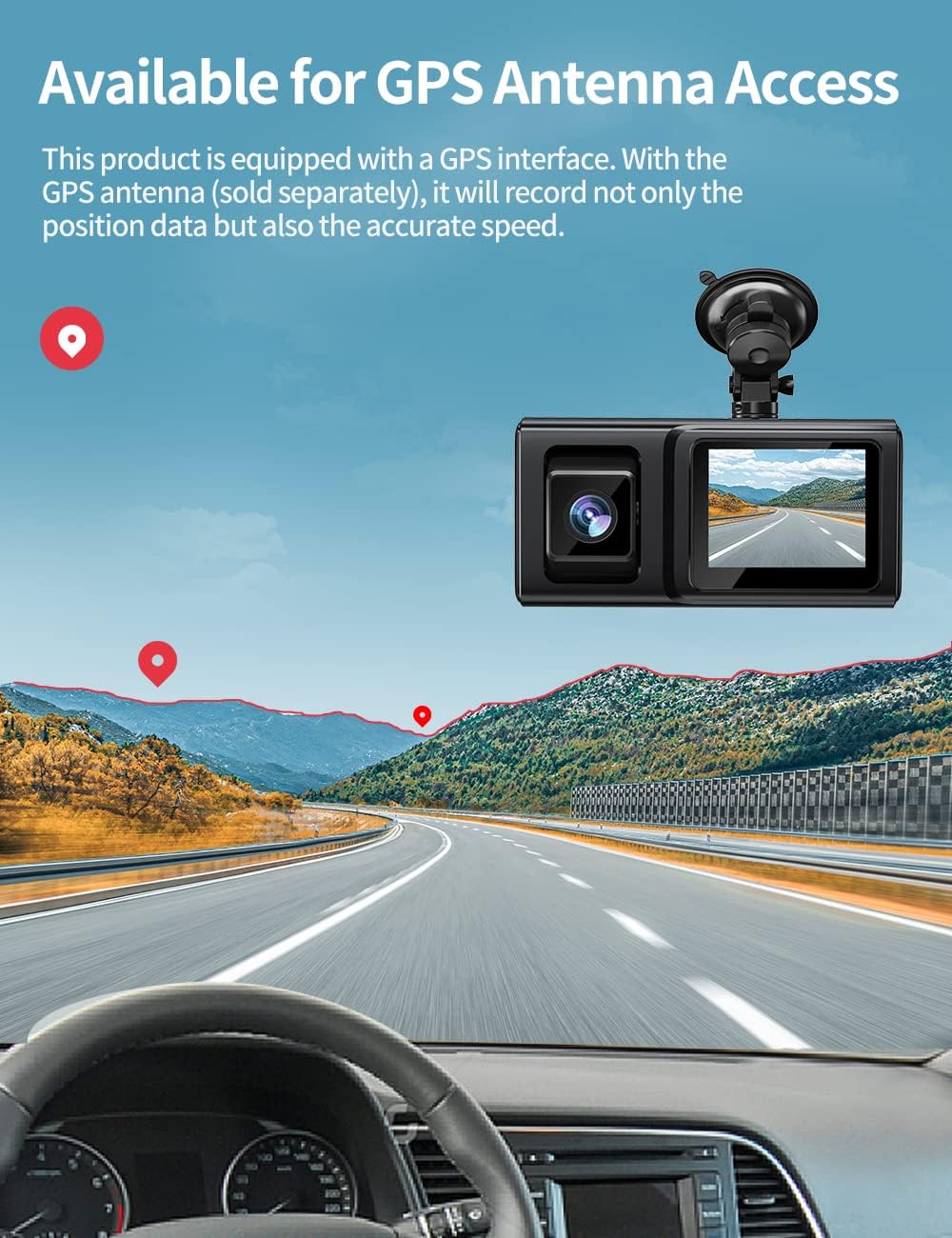 2.0" IPS Display Dual Dash Camera 1080P FHD Pack of 2 B861294